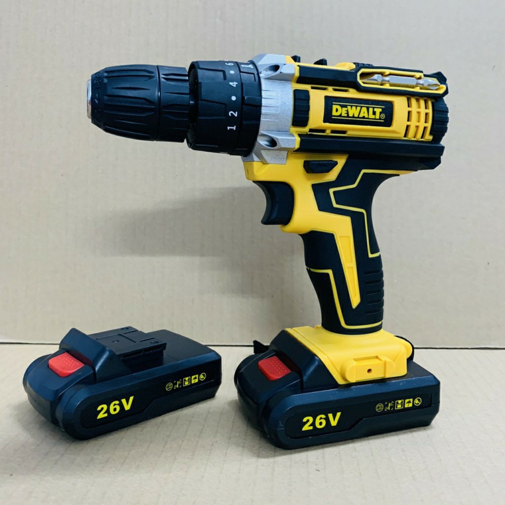 Bộ Máy Khoan Pin DEWALT 26V Full 2 Pin Có Búa - Máy Khoan Cầm Tay Không Dây - Máy Khoan Bin 26V Khoan Sắt Gỗ Khoan Tường