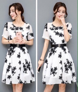 ĐẦM XÒE HOA THÊU ĐEN