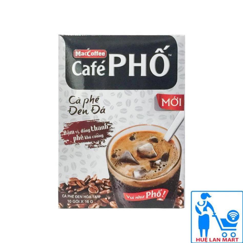 Cà Phê Đen Đá Hòa Tan MacCoffee Café Phố Hộp 160g (10 gói x 16g)