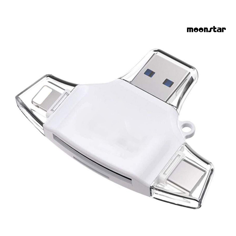 MO 4 in 1 Multifunction USB Type C TF Card Reader Adapter for iOS Android Phone