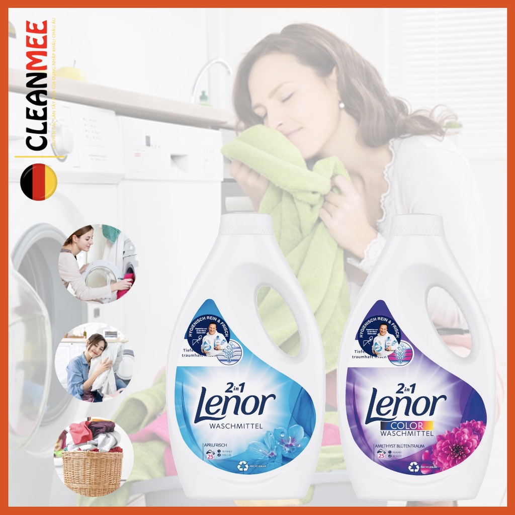 Nước Giặt Xả Lenor Đậm Đặc 2 Trong 1 Giúp Làm Sạch Vết Bẩn Giữ Màu Cho Quần Áo Chai 1,4 Lít