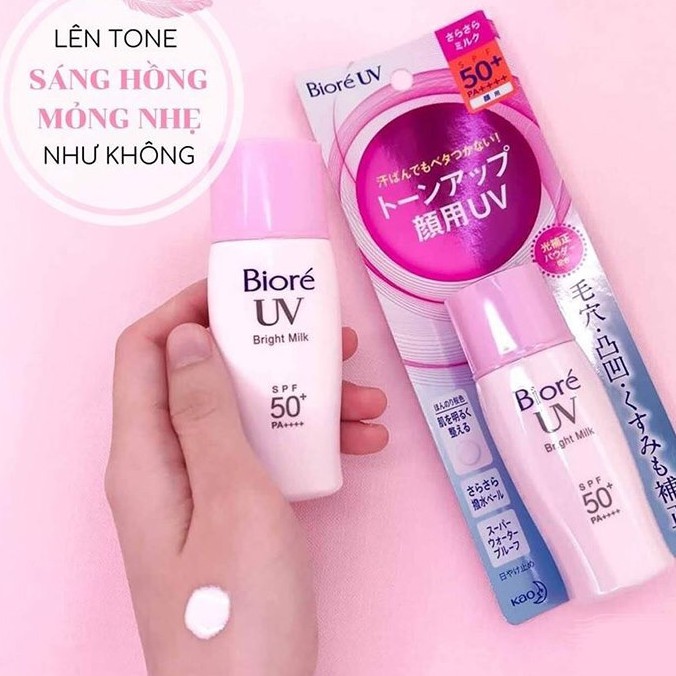 Sữa Chống Nắng Bioré Sáng Hồng Tự Nhiên SPF50+/PA+++ 30ml UV Bright Milk