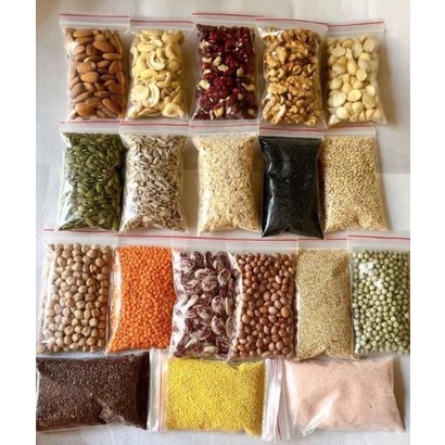 Combo Các loại Hạt dinh dưỡng - 100g nguyên liệu làm Ngũ cốc, Sữa , Bánh, bột ăn dặm cho bé