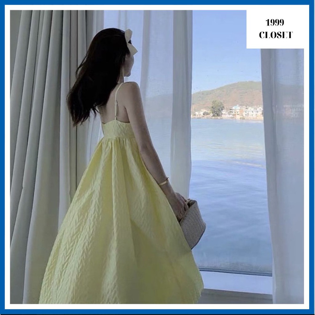 Váy hai dây xuông dài chất gấm xốp xoè phồng | BigBuy360 - bigbuy360.vn