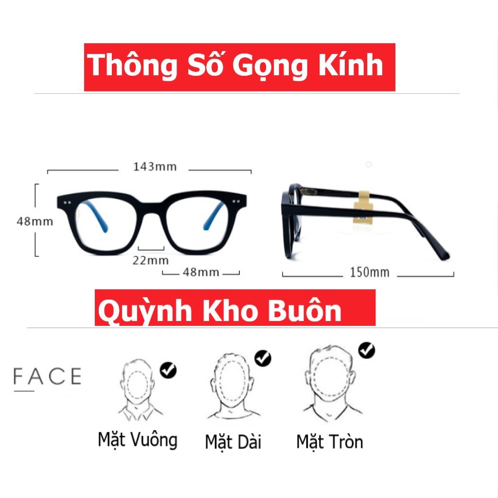Gọng kính vuông giả cận nam nữ Hàn Quốc Cao Cấp chống UV400 , gọng dẻo tr90 bền đẹp thời trang 3331