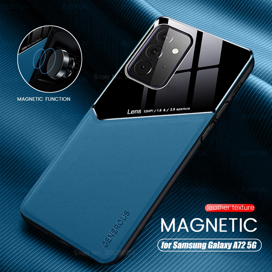 Samsung Galaxy M11 M21 M31 M31s M51 Case Leather Car Magnetic Holder Silicone Frame Shockproof Covers