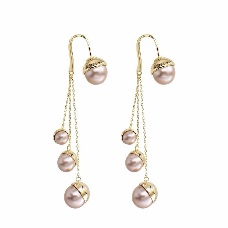 Đôi Khuyên Tai Dáng Dài Đính Ngọc Trai Nhân Tạo 2022 Thời Trang