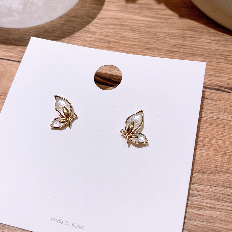 Bông Tai Mạ Bạc 925 Hình Bướm 2022 Phong Cách Hàn Quốc