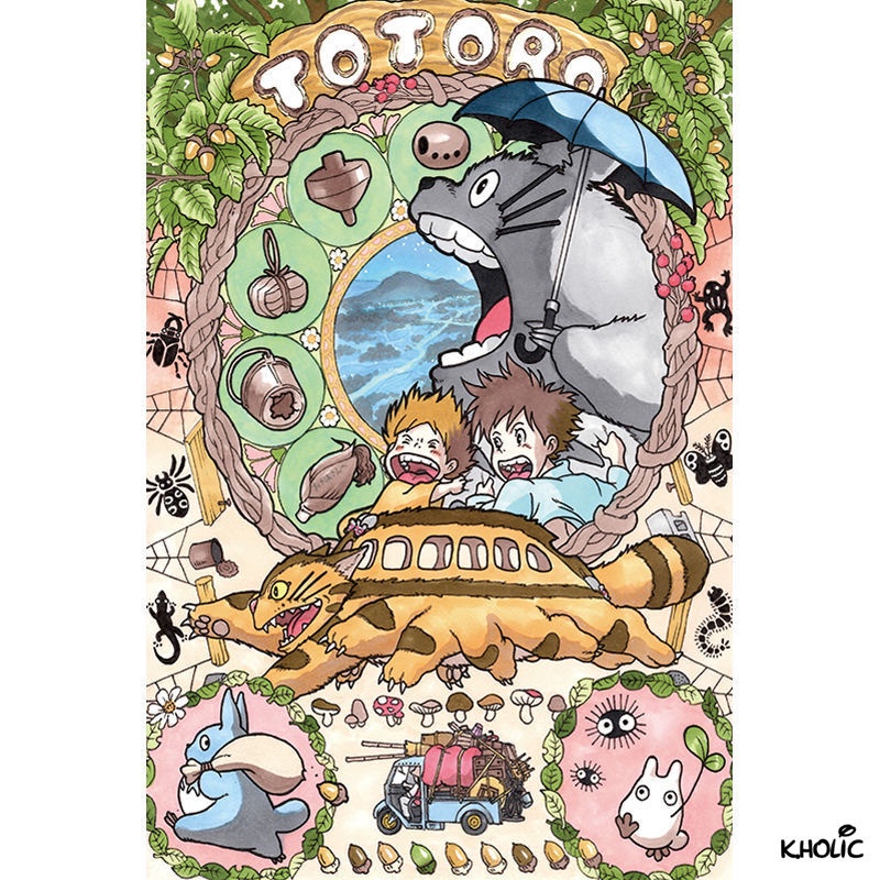 Totoro, trò chơi ghép hình bằng gỗ, trò chơi ghép hình anime 300/520/1000 miếng, đồ chơi
