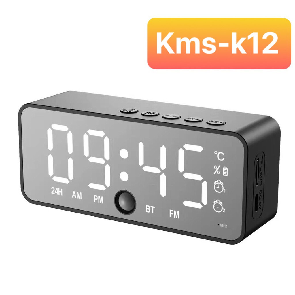 Loa Buetooth KIMISO K-12 Kiêm Đồng Hồ Báo Thức - Đo Nhiệt Độ - Đài FM - Hỗ Trợ Thẻ Nhớ