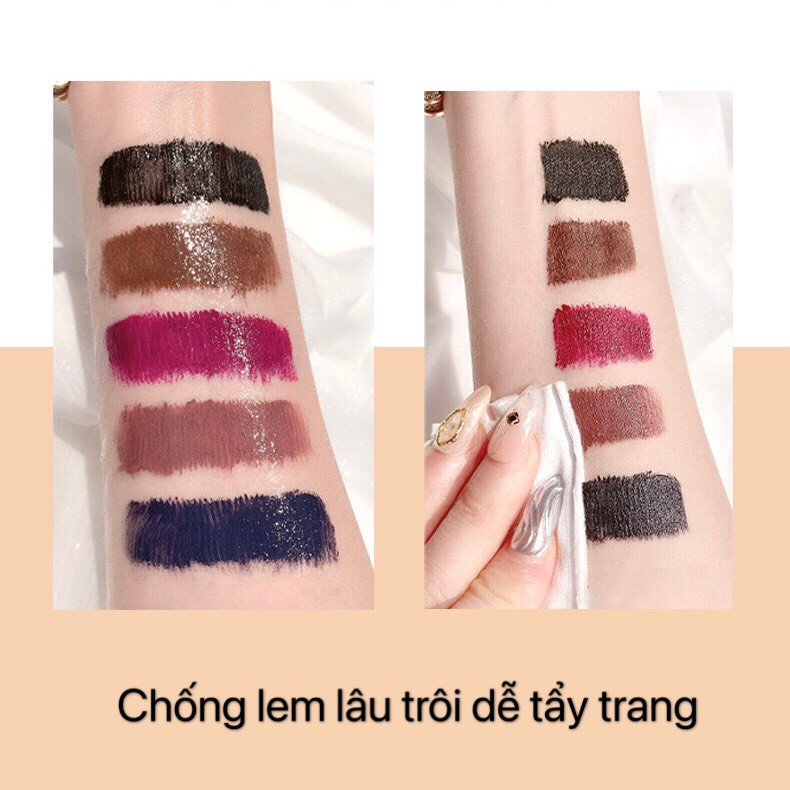 Chuốt mi NOVO nhiều màu làm cong mi dày mi chống lem tự nhiên 3D Long And Curly Thin Pipe Mascara NOVO42