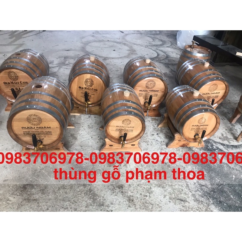 Thùng ngâm ủ rượu gỗ sồi 10lit(gỗ sồi đỏ nhập khẩu)