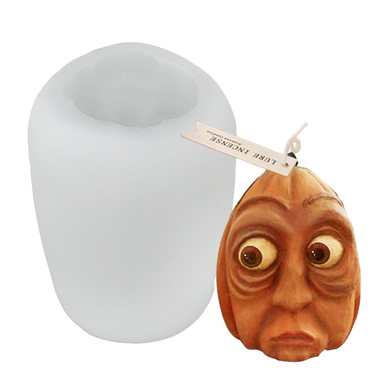 Khuôn Làm Xà Phòng Sáp Thơm Hình Bí Ngô Halloween 3D DIY