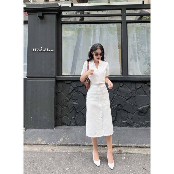 Sét Vest CV Dài Nút Bọc