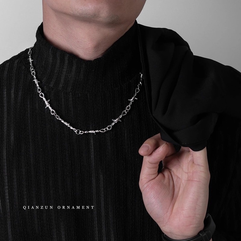 Vòng Cổ Choker Dây Sắt Y2K Mặt Thánh Giá Nhỏ Phong Cách Gothic Punk
