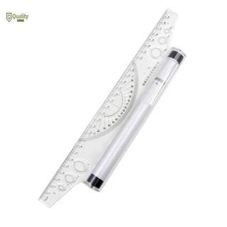Thước vẽ đường song song kiêm thước đo độ có trục lăn đa năng tiện dụng 30cm