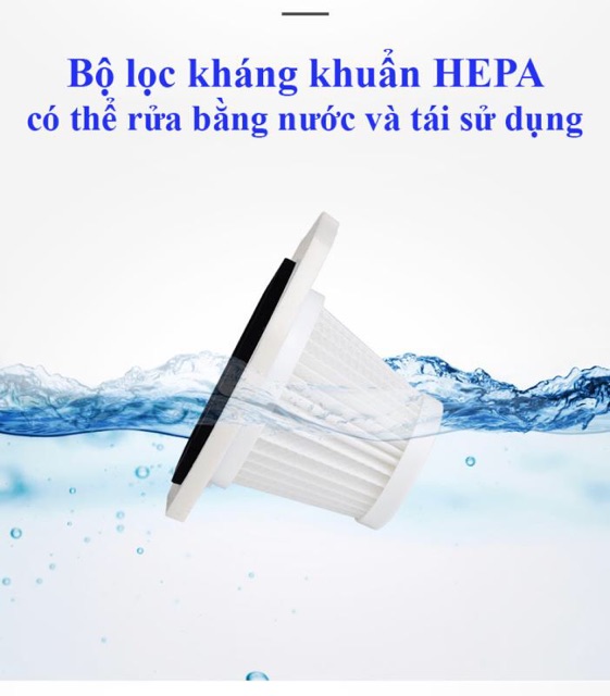 Máy hút bụi mini cầm tay không dây hút trên mọi bề mặt hàng cao cấp - Đông Bắc