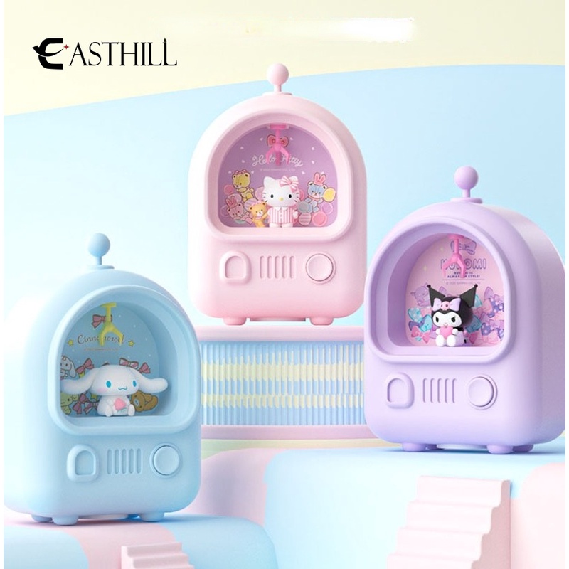 Ống Heo Tiết Kiệm Hình Mèo Kuromi Cinnamoroll / Kittys Dễ Thương Có Đèn USB