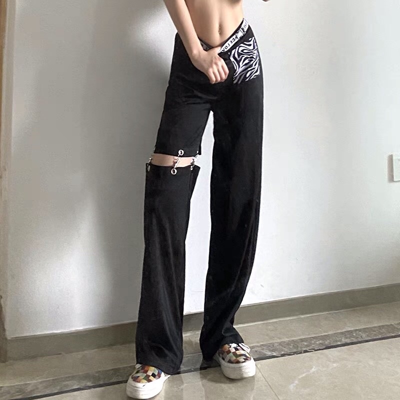 Quần ống xích nối một bên chân