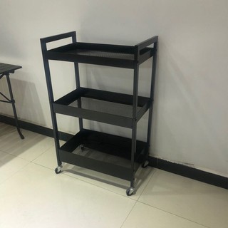 Kệ Sắt 3 Tầng Đa Năng Nhập Khẩu Cao Cấp Có Bánh Xe - 2 Màu Đen, Trắng