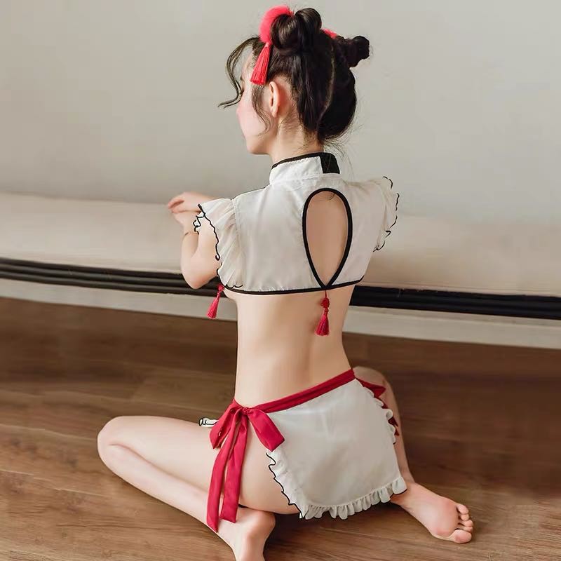 【1268】NOEL Cosplay Sexy Trang Phục Hầu Gái Gợi Cảm Ba Điểm Ren Chia Màu Voan