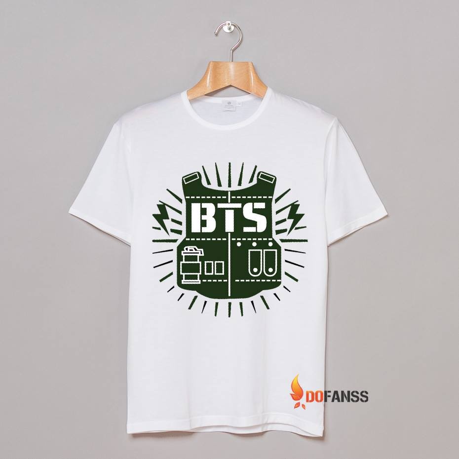 [KThu} Áo thun BTS logo lục quân {CuBin}