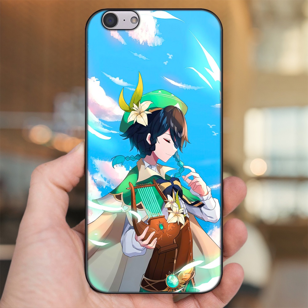 Ốp lưng Oppo A39, F3 Lite viền đen in hình Venti Genshin Impact