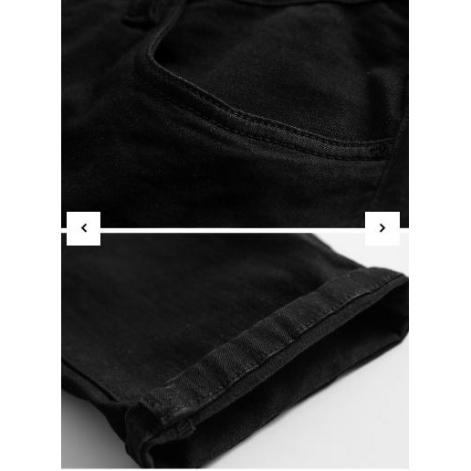 Quần Jeans Nam Rách Gối Đen Trơn | BigBuy360 - bigbuy360.vn