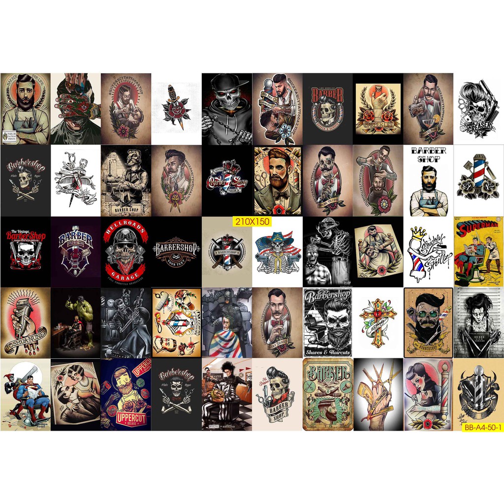 Combo Set 30 tờ Decal trang trí SALON TÓC