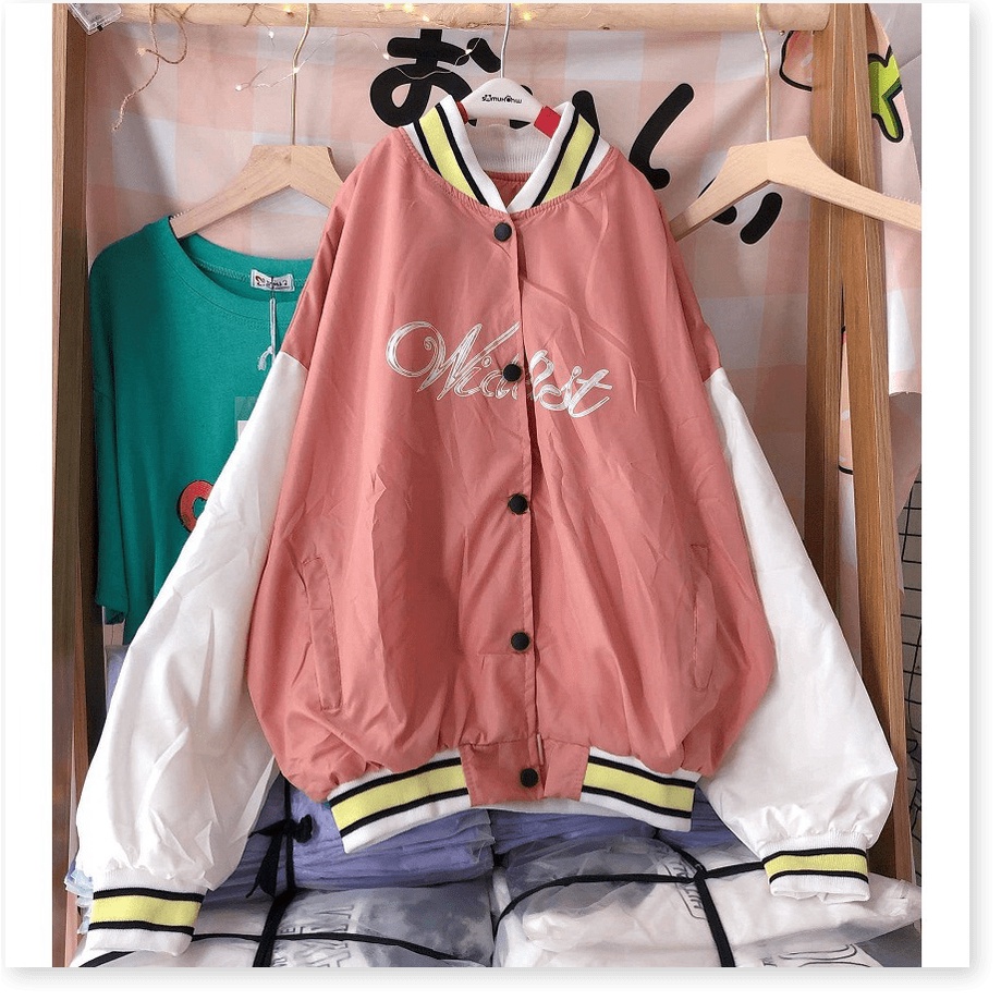 Áo khoác bomber nam nữ  WILENST hai Lớp cổ bóng chày ( HÌNH THẬT SP)