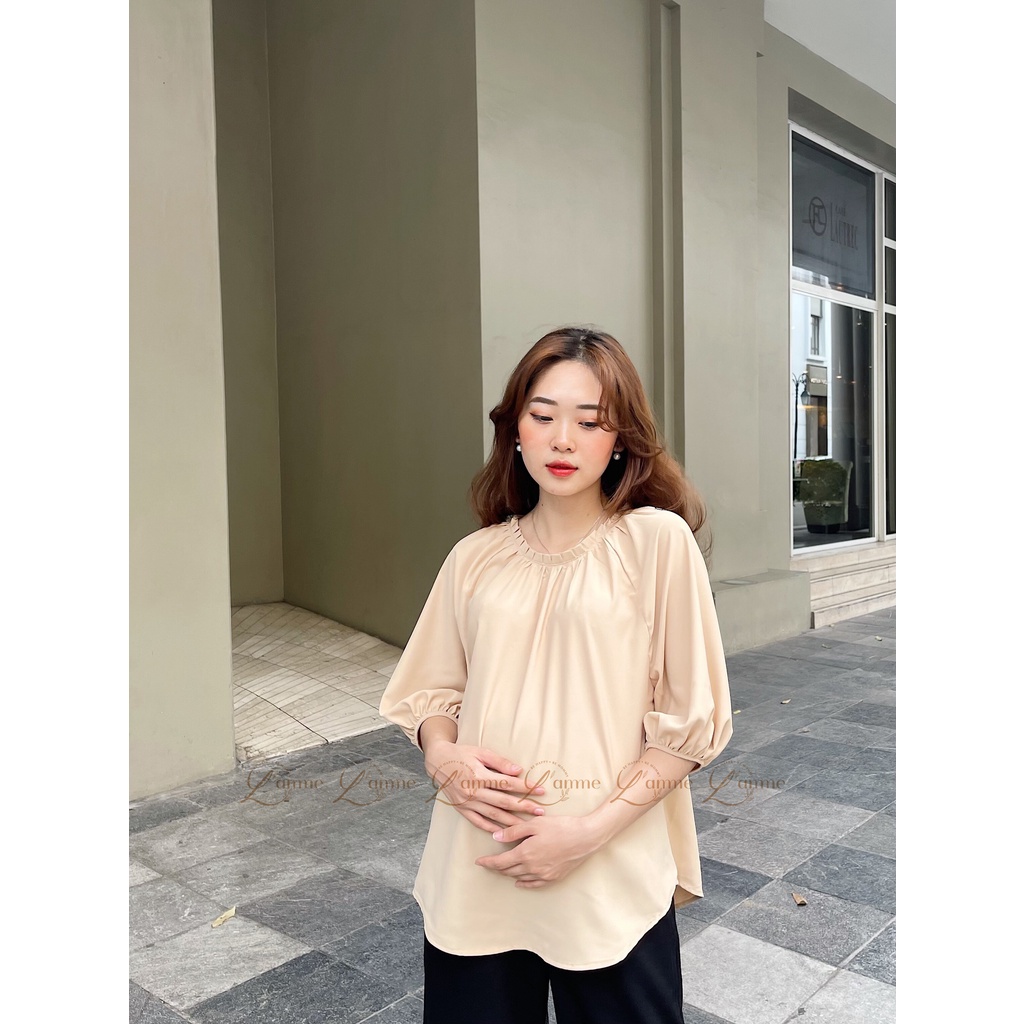 Áo bầu Mia Shirt chất lụa cao cấp đơn giản tinh tế thiết kế bởi LAMME