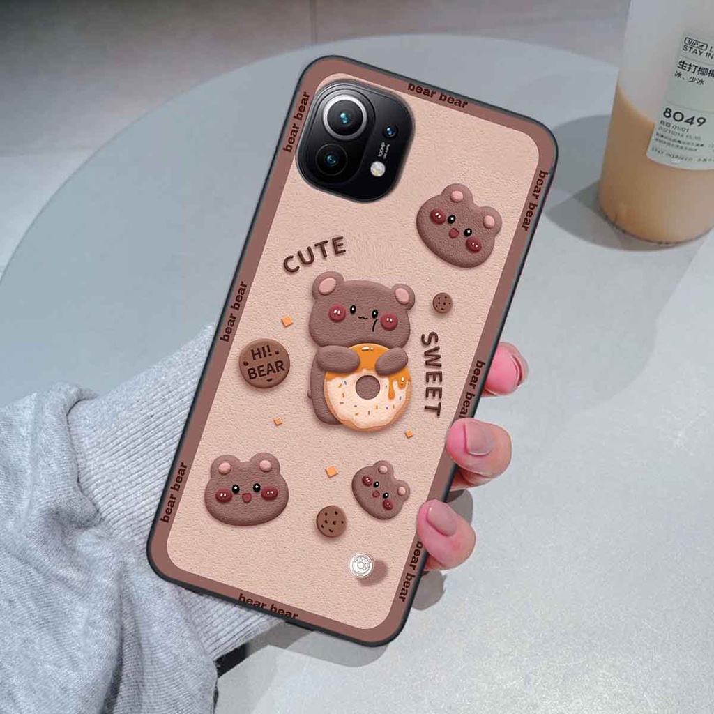 Ốp Xiaomi Mi 11 / Mi 11T / Mi 11 Lite bear brick, gấu đáng yêu, dễ thương