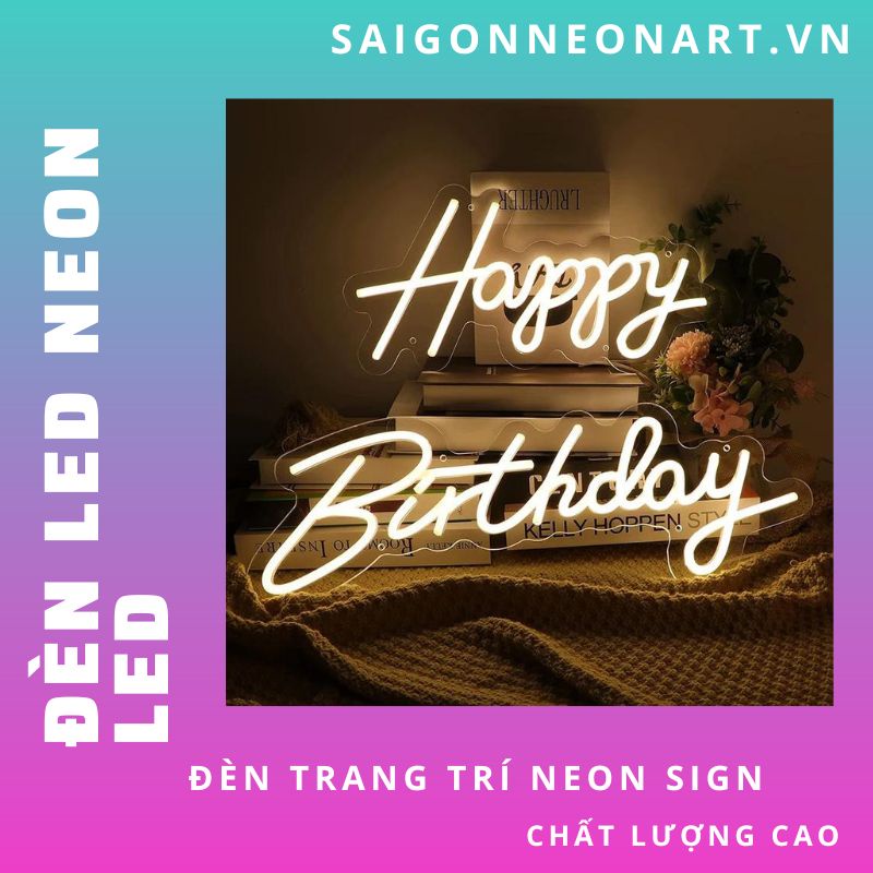 HAPPY BIRTHDAY neon | HPBD neon sign | Bảng đèn Chúc mừng sinh nhật LED neon sign