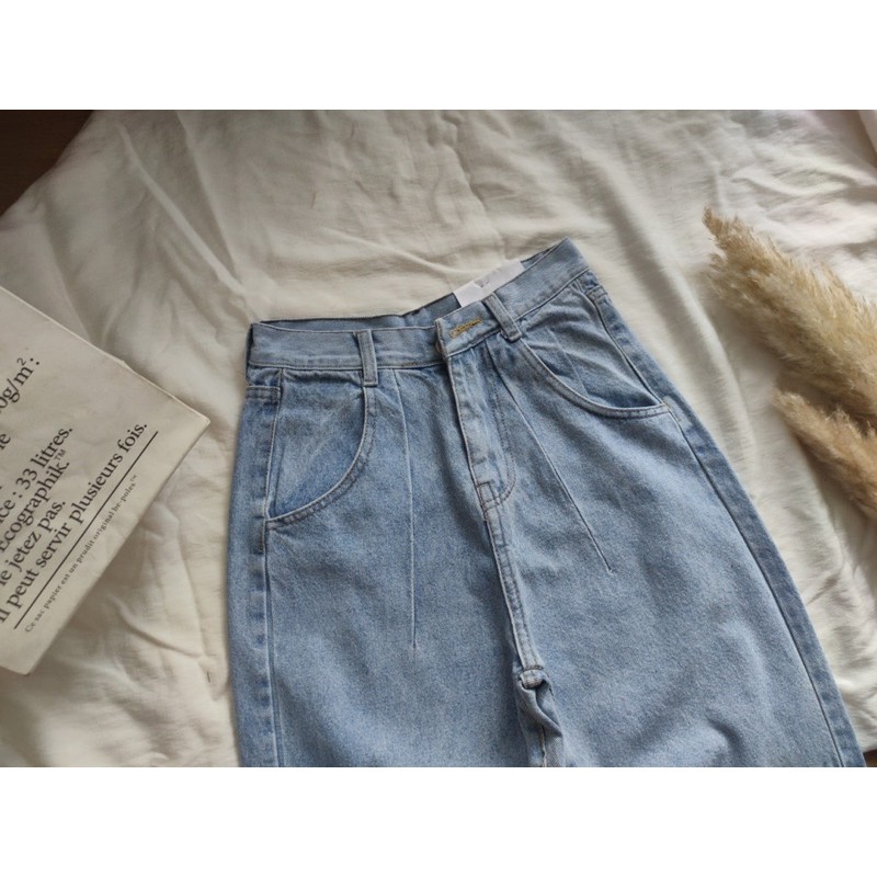 Quần baggy jean chít ly mã NHA04, hình thật ảnh sàn