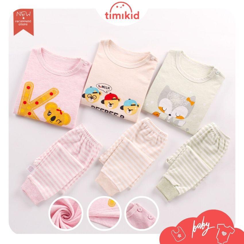Bộ Quần Áo Dài Tay Cho Bé, Bộ Thun Dài Tay Cho Bé Trai, Bé Gái Cao Cấp Link Card - Timikid Store