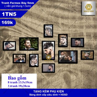 Bộ 11 Tranh Trang Trí Quán Tóc - Salon Tóc - Barbershop Giá Chất - Tranh Gắn Tường Không Cần Khoan Đục