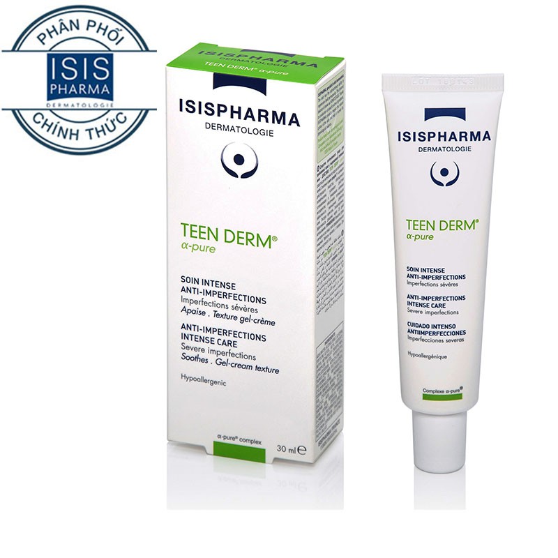 Kem hỗ trợ trị mụn thế hệ mới ISIS Pharma TEEN DERM®α-PURE