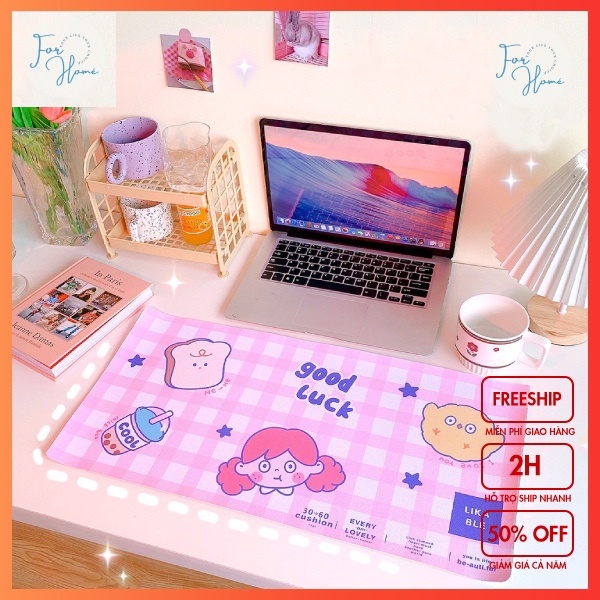 ⚡CỠ LỚN⚡ Miếng Lót Bàn Phím, Lót Chuột Chống Trượt, Chống Thấm Nước Họa Tiết Hoạt Hình Đáng Yêu