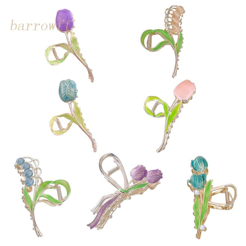 Kẹp Tóc Dài / Mỏng Bằng Hợp Kim Hình Hoa Tulip Cho Nữ