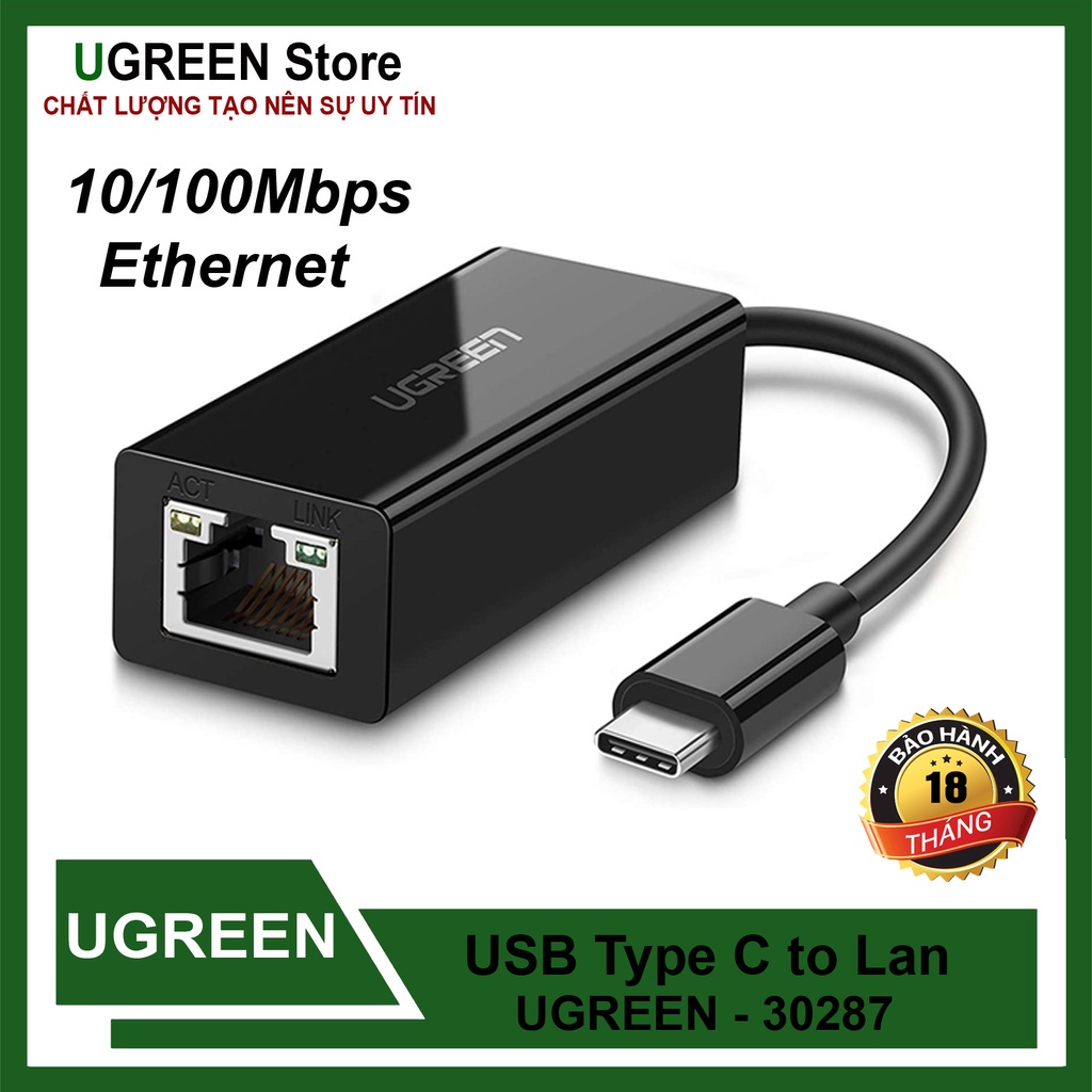 Cáp chuyển USB Type C to LAN Ugreen 30287 Cao Cấp Chính Hãng