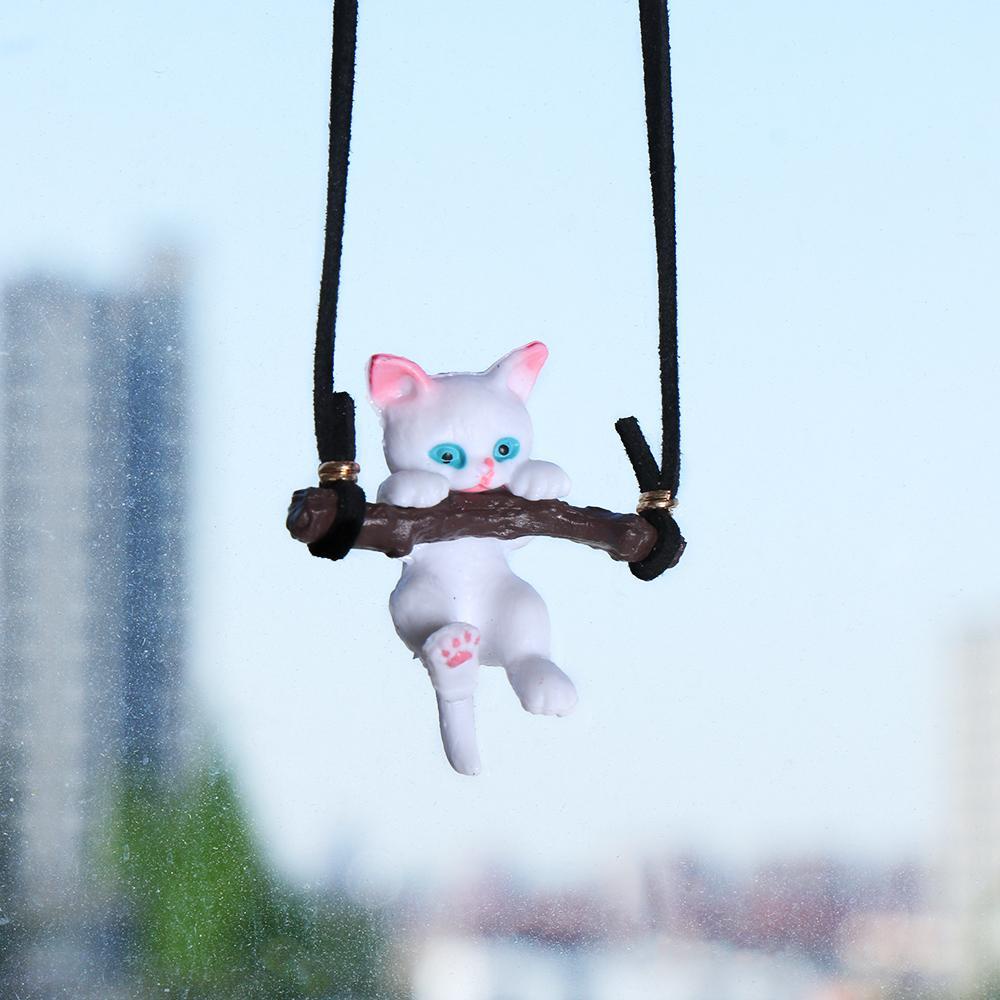 Dây Treo Trang Trí Nội Thất Xe Hơi Hình Mèo Kèm Cành Cây