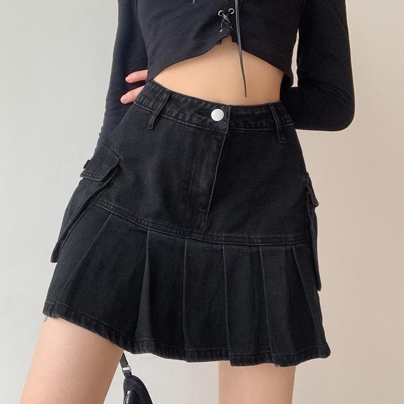 chân váy jean Lưng Cao Xếp Ly Thời Trang 1104 | BigBuy360 - bigbuy360.vn