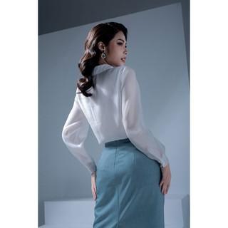 Áo sơ mi nữ cổ đức bèo nẹp LEIKA