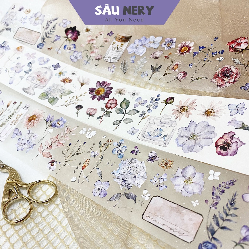 Sâu Nery - Washi tape hoa lá dễ thuơng xinh xắn Vol.1 by FT (Chu kì 77cm)