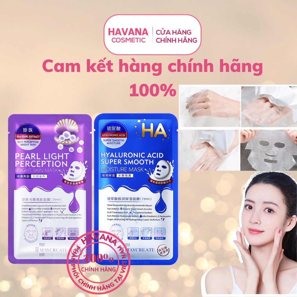 Mặt nạ HA dưỡng trắng da cấp ẩm nội địa trung Maycreat