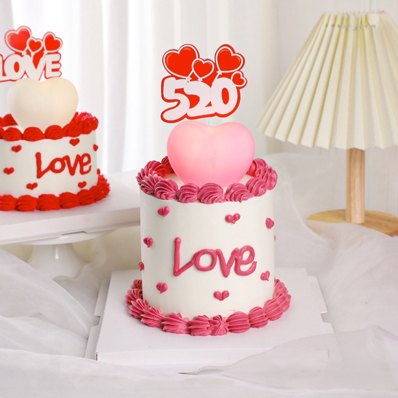 phụ kiện trang trí bánh kem [FREESHIP❤️] trái tim nhựa gắn led sáng