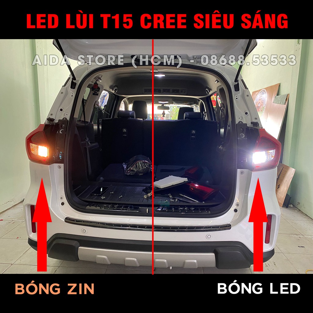 Bóng đèn lùi T15 T10 LED CREE thấu kính max sáng DC 12v 12w