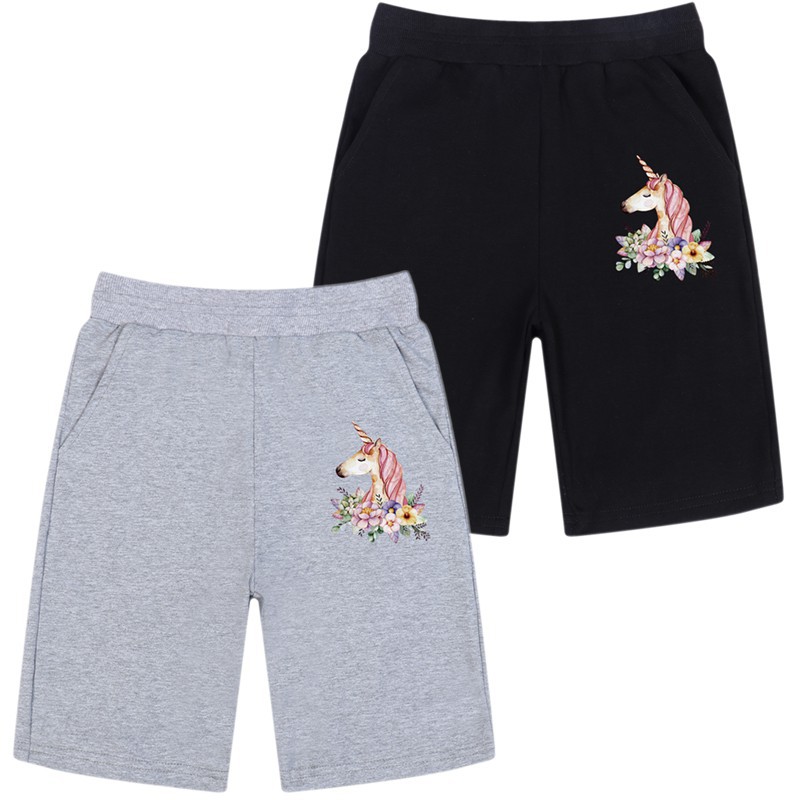 Quần bé gái mùa hè trẻ em Cotton Unicorn Quần short Quần áo Thời trang cho bé Quần ngắn