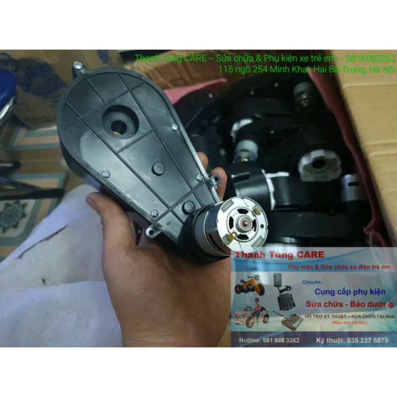 Hộp số 12V WSJ răng Sắt kèm động cơ RS550 cho xe điện trẻ em 12V - 12000 v/p
