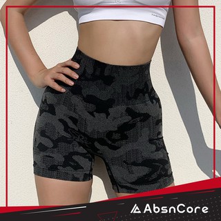 Quần short tập gym nữ AbsNCore, Camo Đen